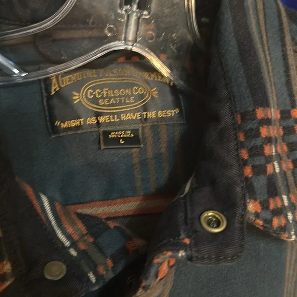 Filson Men's Plaid Jacket - Green and Orange - Picture 2 of 4